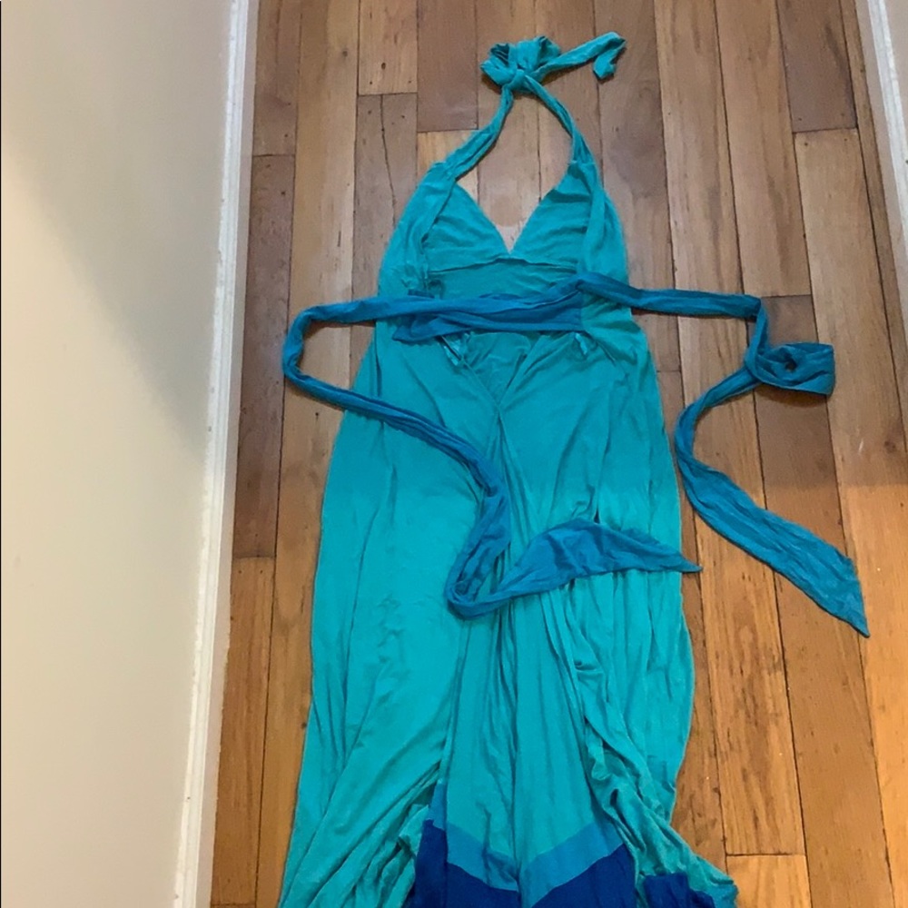 Nwot Calypso Backless Color Block Halter Maxi - image 2